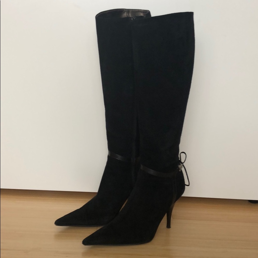 Leather and suede knee high boots 38